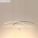GobekUsa Modern Black and White Arc Ceiling LED Island Light for Living Room