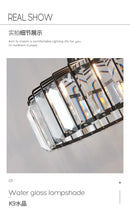 GobekUsa Modern Black Crystal LED Pendant Chandelier