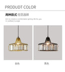GobekUsa Modern Black Crystal LED Pendant Chandelier