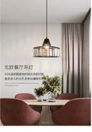 GobekUsa Modern Black Crystal LED Pendant Chandelier