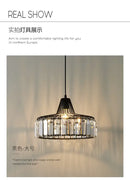 GobekUsa Modern Black Crystal LED Pendant Chandelier