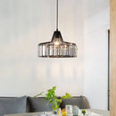 GobekUsa Modern Black Crystal LED Pendant Chandelier
