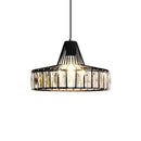 GobekUsa Modern Black Crystal LED Pendant Chandelier