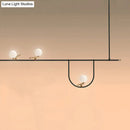 GobekUsa Modern Black Glass Sphere Island Chandelier Light Fixture with Cream Accents - Ceiling Mounted Artistic Lighting