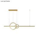 GobekUsa Modern Black/Gold Ring and Bar Metallic LED Island Pendant Lamp for Minimalist Kitchen Lighting