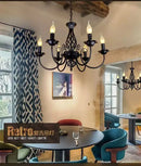 GobekUsa Modern Black Iron Chandelier for Living Room