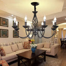 GobekUsa Modern Black Iron Chandelier for Living Room