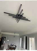 GobekUsa Modern Black LED Chandelier Lights for Bedroom and Living Room