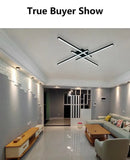GobekUsa Modern Black LED Chandelier Lights for Bedroom and Living Room