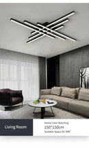 GobekUsa Modern Black LED Chandelier Lights for Bedroom and Living Room