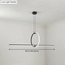 GobekUsa Modern Black Metal Stick and Ring LED Pendant Lamp for Dining Room Island