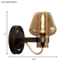 GobekUsa Modern Black Mushroom Wall Sconce with Amber Glass - Bedroom Lighting Fixture