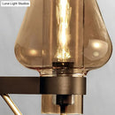 GobekUsa Modern Black Mushroom Wall Sconce with Amber Glass - Bedroom Lighting Fixture