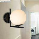 GobekUsa Modern Black Opal Glass Globe Wall Mounted Light Fixture with Frame Decoration