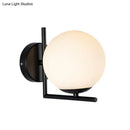 GobekUsa Modern Black Opal Glass Globe Wall Mounted Light Fixture with Frame Decoration