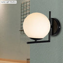 GobekUsa Modern Black Opal Glass Globe Wall Mounted Light Fixture with Frame Decoration