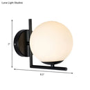 GobekUsa Modern Black Opal Glass Globe Wall Mounted Light Fixture with Frame Decoration