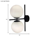 GobekUsa Modern Black Opal Glass Spherical Wall Light Fixture for Living Room