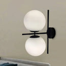 GobekUsa Modern Black Opal Glass Spherical Wall Light Fixture for Living Room