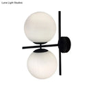 GobekUsa Modern Black Opal Glass Spherical Wall Light Fixture for Living Room