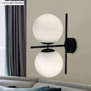 GobekUsa Modern Black Opal Glass Spherical Wall Light Fixture for Living Room