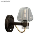 GobekUsa Modern Black Wall Sconce with Clear Glass Mushroom Shade - 1 Light Bedroom Lighting Fixture