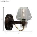 GobekUsa Modern Black Wall Sconce with Clear Glass Mushroom Shade - 1 Light Bedroom Lighting Fixture