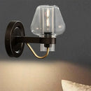 GobekUsa Modern Black Wall Sconce with Clear Glass Mushroom Shade - 1 Light Bedroom Lighting Fixture