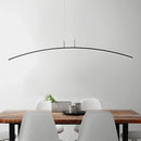 GobekUsa Modern Black/White Arched Pendant Light with Acrylic LED and Warm/White Glow