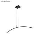 GobekUsa Modern Black/White Arched Pendant Light with Acrylic LED and Warm/White Glow