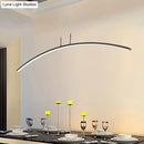 GobekUsa Modern Black/White Arched Pendant Light with Acrylic LED and Warm/White Glow