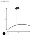 GobekUsa Modern Black/White Arched Pendant Light with Acrylic LED and Warm/White Glow