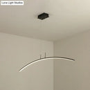 GobekUsa Modern Black/White Arched Pendant Light with Acrylic LED and Warm/White Glow