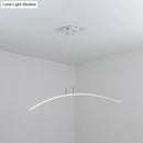 GobekUsa Modern Black/White Arched Pendant Light with Acrylic LED and Warm/White Glow