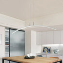 GobekUsa Modern Black/White Arched Pendant Light with Acrylic LED and Warm/White Glow