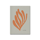 Minimalist gray bauhaus canvas print living room orange seaweed art by Decorbites