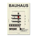 Minimalist teal bauhaus exhibition canvas print living room decor by Decorbites