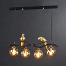 GobekUsa Modern Branch Island Pendant Light with Ball Glass Shade and Bird Deco - Metal 4-Light Fixture for Dining Room