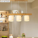 GobekUsa Modern Branch Island Pendant Light with LED, Wood Dining Room Ceiling Light and Cream Glass Shade