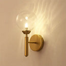 GobekUsa Modern Brass Wall Sconce Light - Clear Glass Sphere for Bedroom