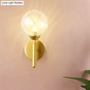 GobekUsa Modern Brass Wall Sconce Light - Clear Glass Sphere for Bedroom