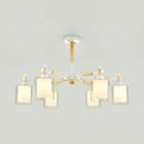 GobekUsa Modern Chic Glass Cylinder Hanging Pendant Lamp with 6 Lights for Bedroom