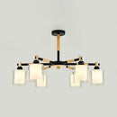 GobekUsa Modern Chic Glass Cylinder Hanging Pendant Lamp with 6 Lights for Bedroom