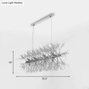 GobekUsa Modern Chrome Crystal Beaded Sprig Island Pendant Light with 12 Bulbs for Kitchen Hanging
