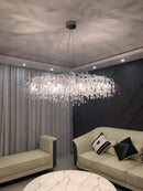 GobekUsa Modern Chrome Crystal Chandelier for Living Room