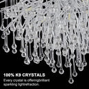 GobekUsa Modern Chrome Crystal Chandelier for Living Room