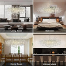 GobekUsa Modern Chrome Crystal Chandelier for Living Room