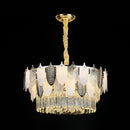 GobekUsa Modern Clear Crystal Leaf Pendant Chandelier - Stylish Suspension Light for Living Room