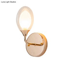 GobekUsa Modern Clear Glass Wall Sconce with Oval Shade - Bedroom Lighting Fixture