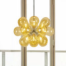 GobekUsa Modern Cognac Glass Bubble Chandelier - 18-Head Hanging Ceiling Light Fixture